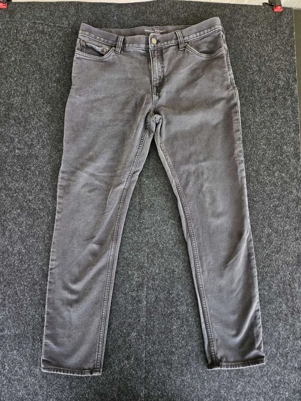 Banana Republic Traveler Jeans 34x32 Gray Skinny Fit Stretch Denim Pants Men